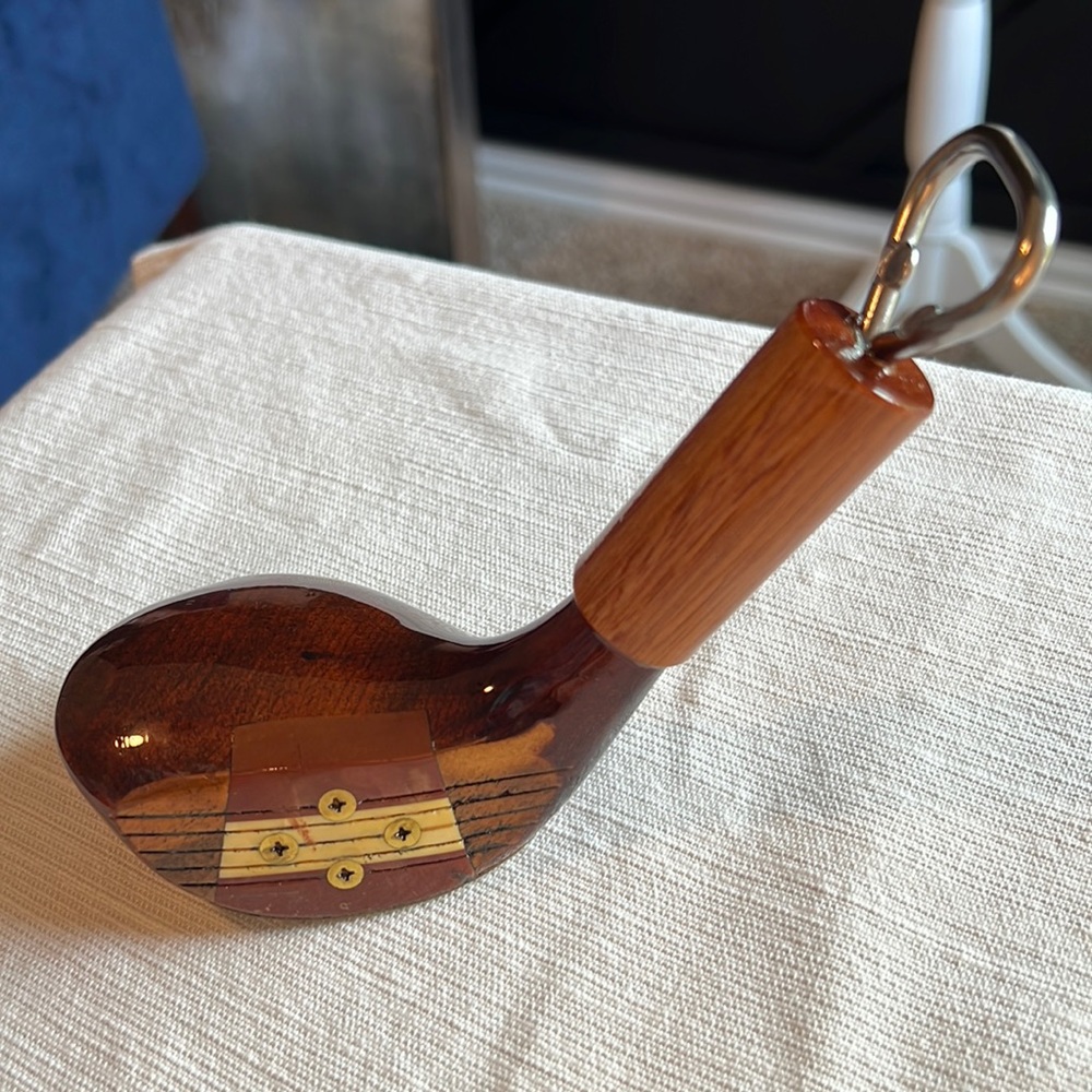 COPY - Bottle Opener Antique Persimmon Wood Golf Club